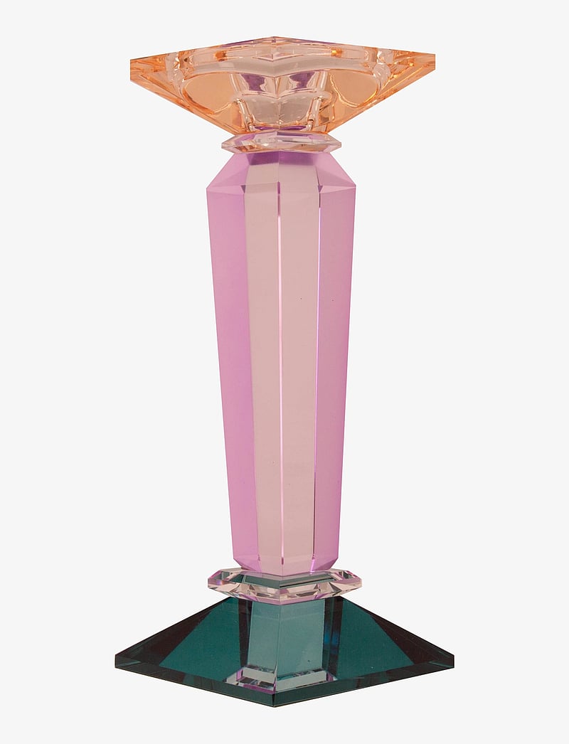C'est Bon - Crystal candle holder - petrol/pink/peach - 1
