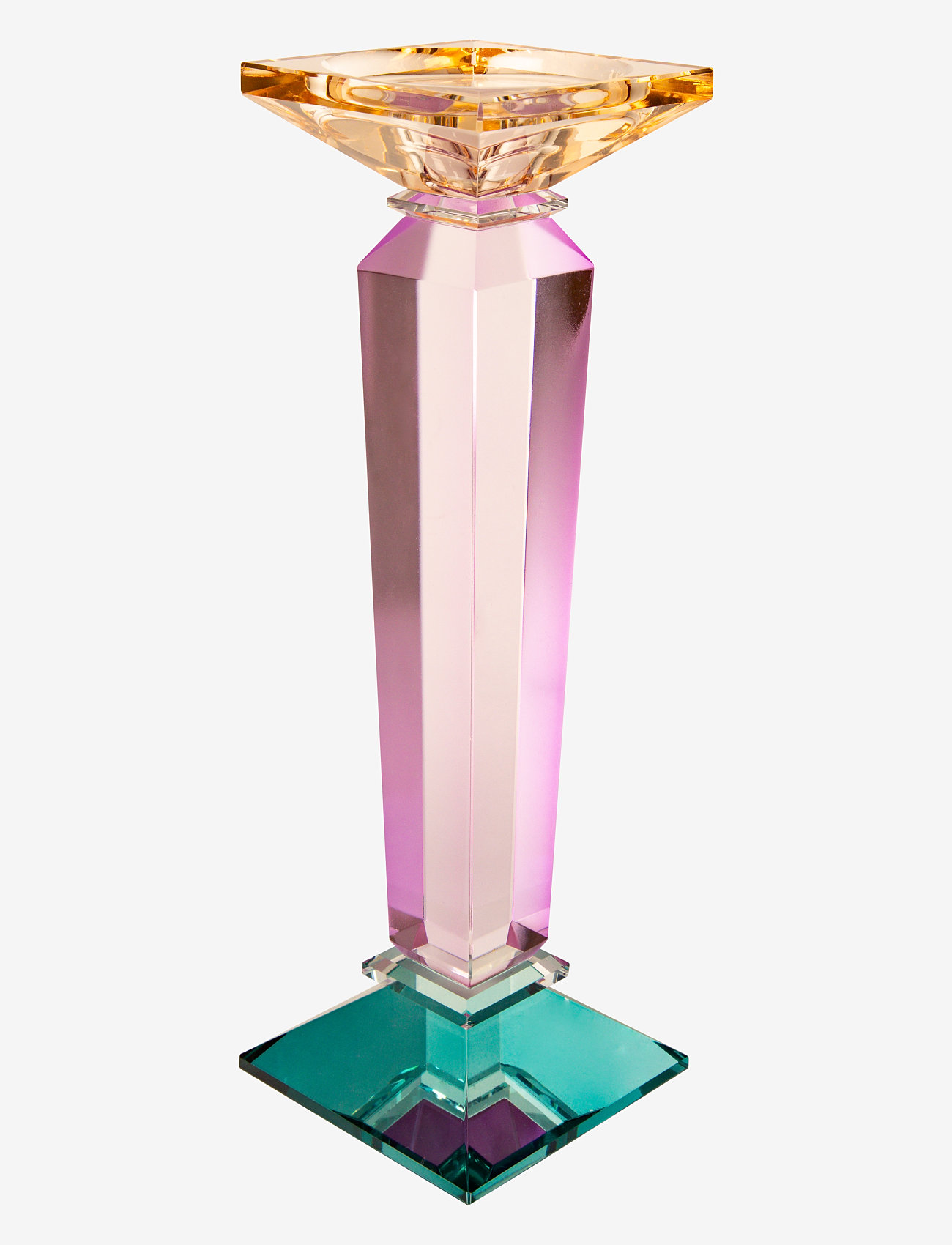C'est Bon - Crystal candle holder - petrol/pink/peach - 0