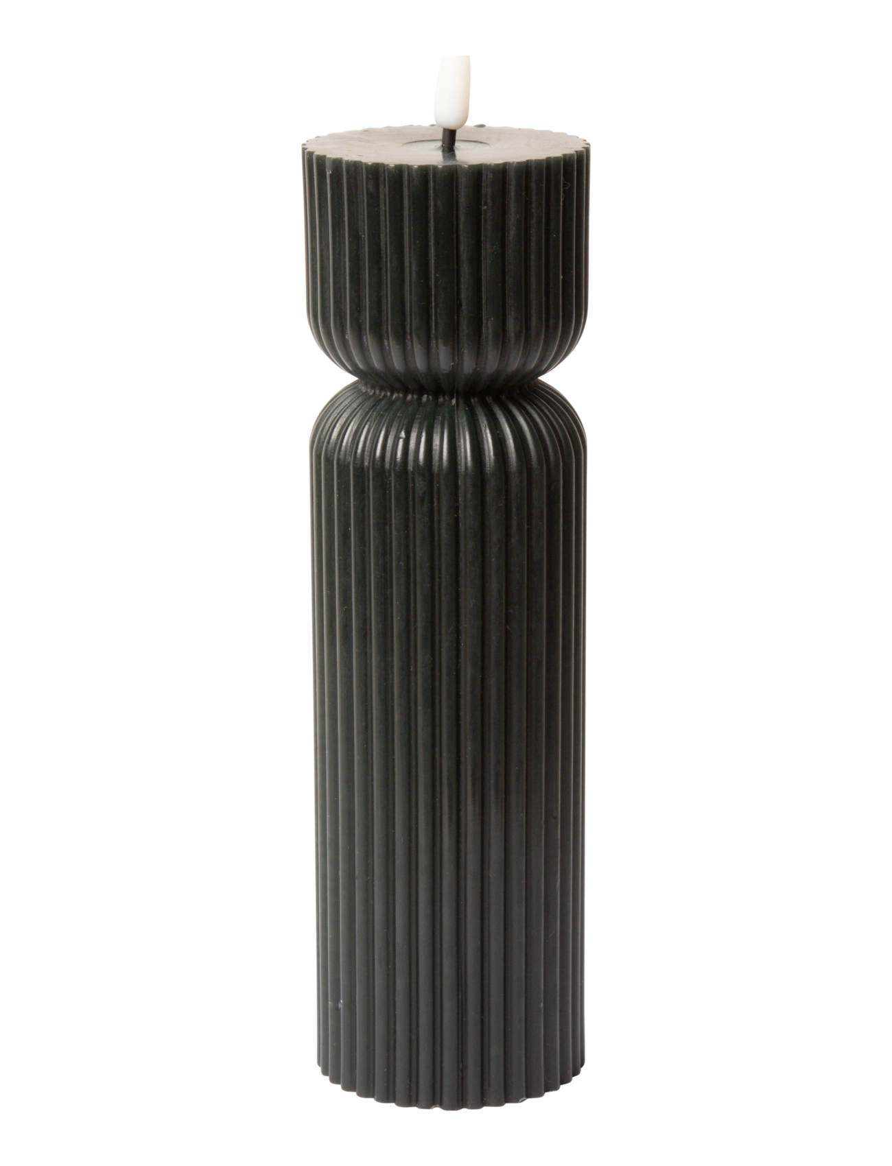 Striped LED pillar candle - CHARCOAL