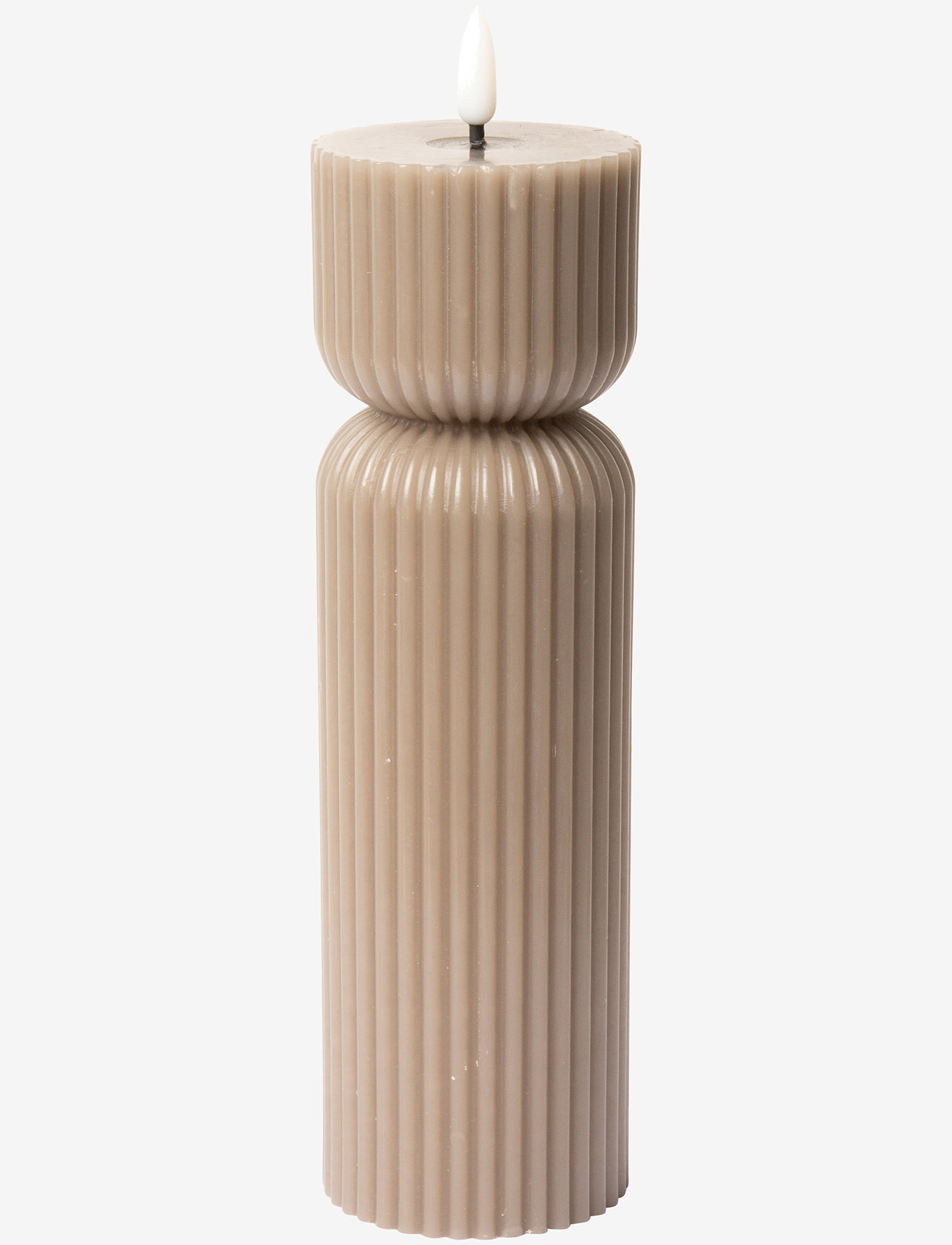 C'est Bon - Striped LED pillar candle - led kerzen - latte - 0