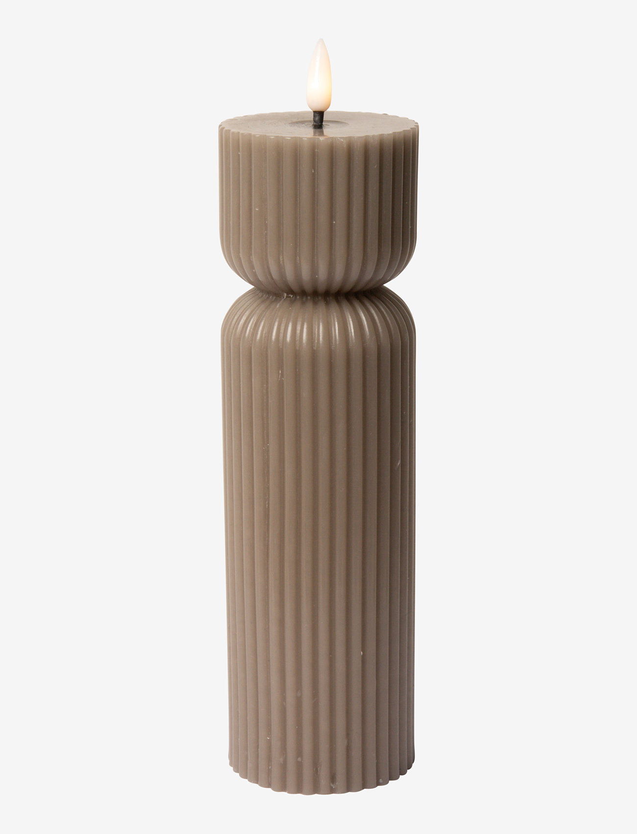 C'est Bon - Striped LED pillar candle - led kerzen - latte - 1