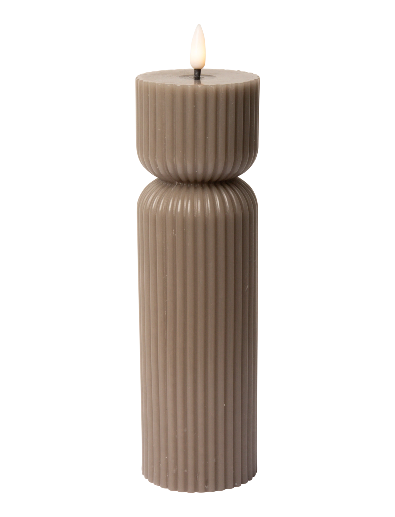C'est Bon - Striped LED pillar candle - led kerzen - latte - 1