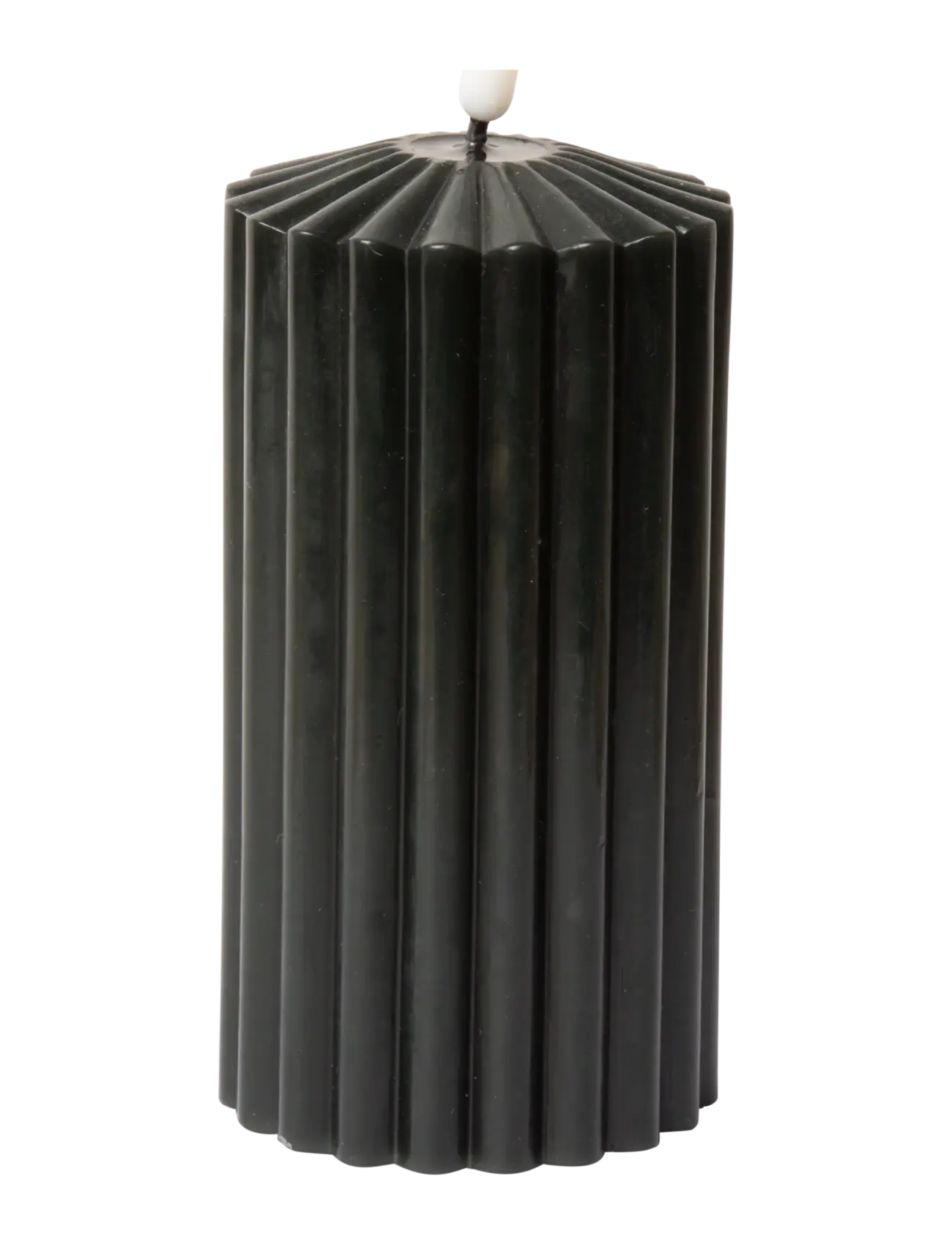 C'est Bon Striped Led Pillar Candle, LED-lys, Grå, Str: H15CM