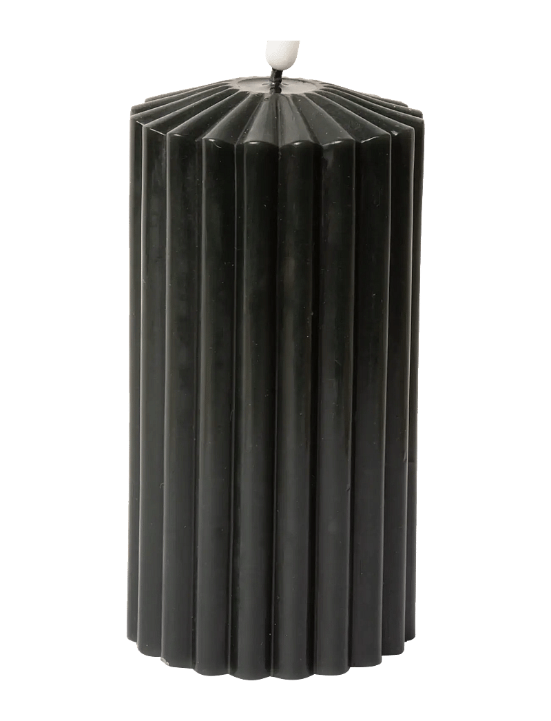 C'est Bon - Striped LED pillar candle - led kerzen - grey - 0