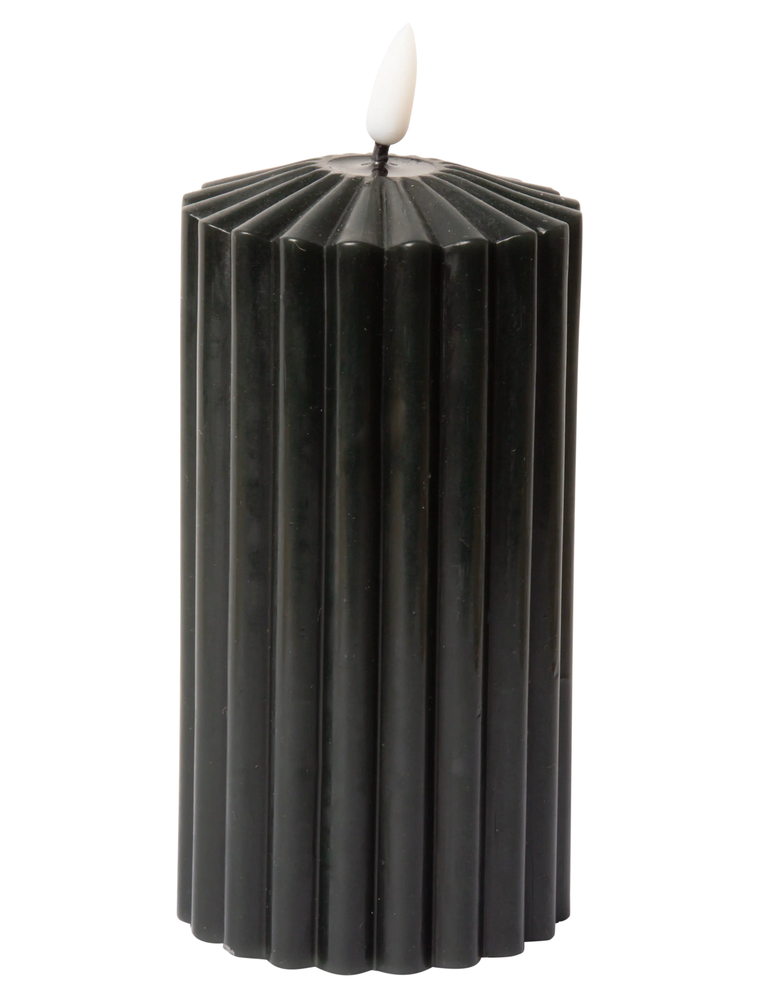 C'est Bon Striped LED pillar candle - Stearinlys - GREY / grey