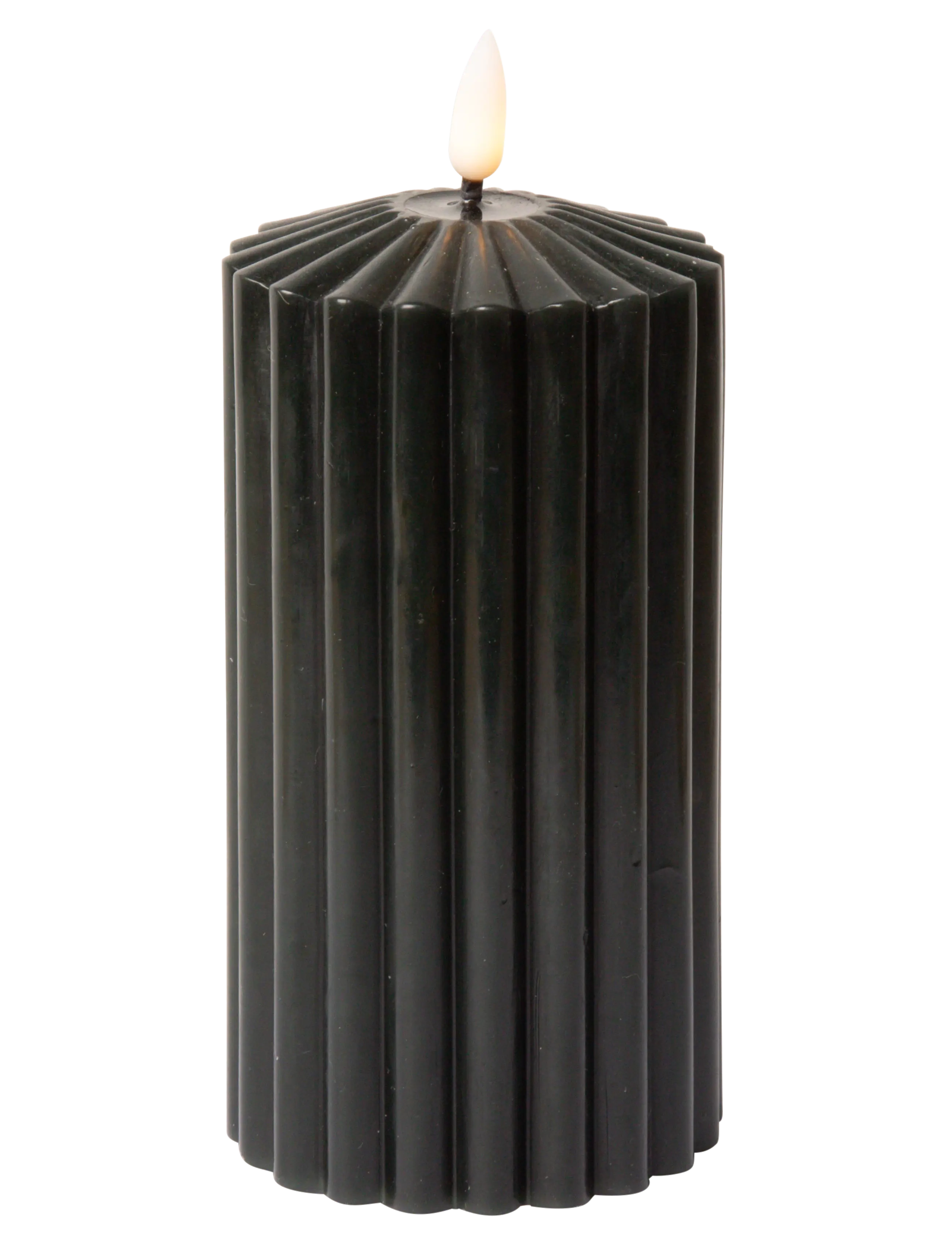 C'est Bon - Striped LED pillar candle - lägsta priserna - grey - 1