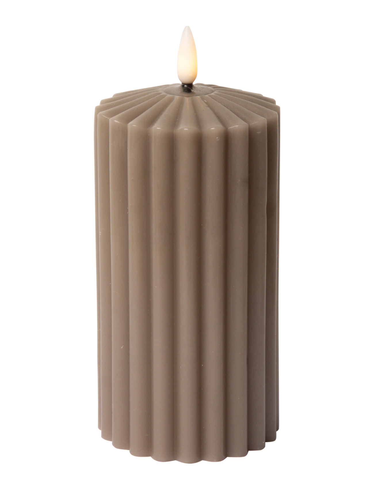 C'est Bon Striped Led Pillar Candle, LED-lys, Beige, Str: H15CM