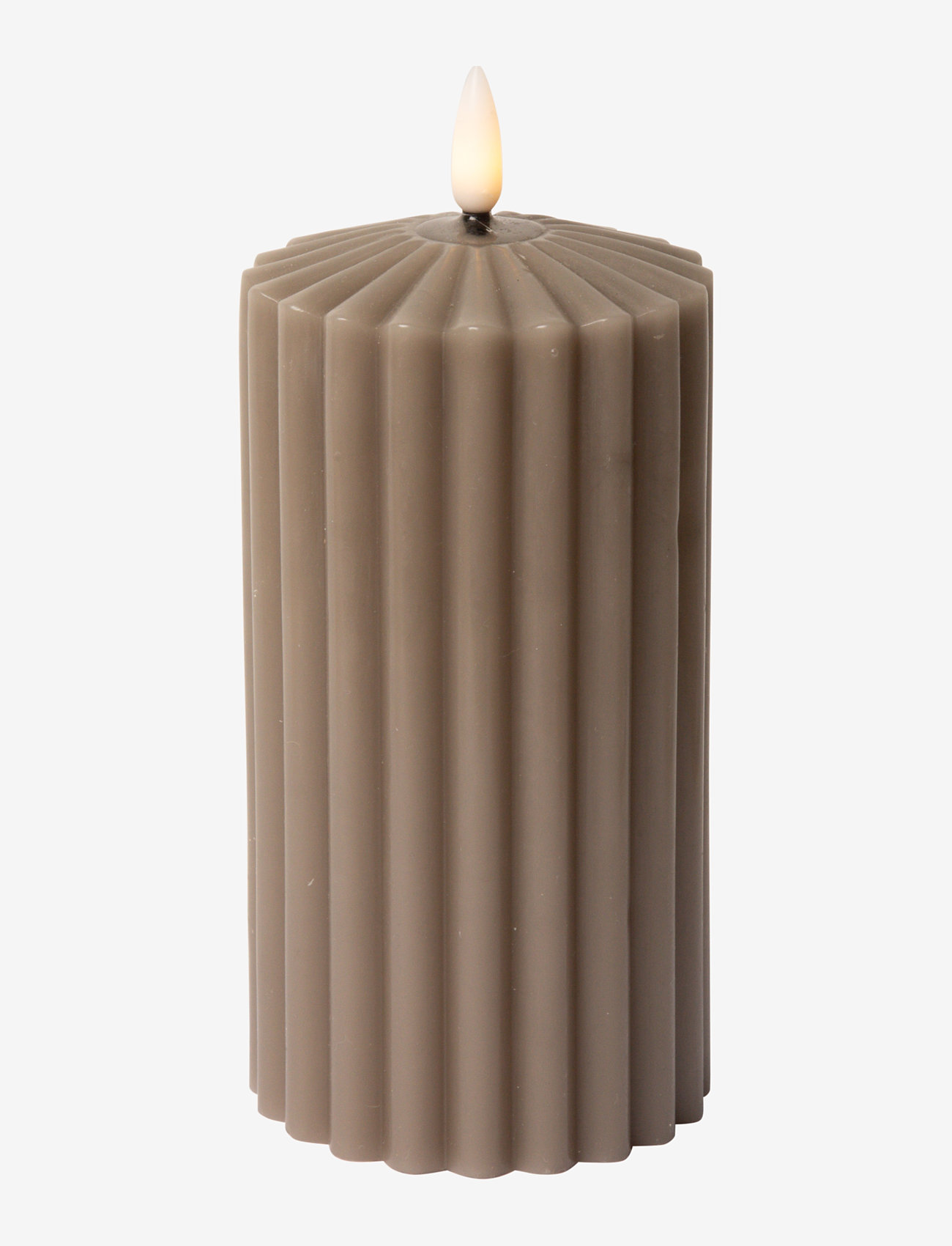 C'est Bon - Striped LED pillar candle - led lys - latte - 0