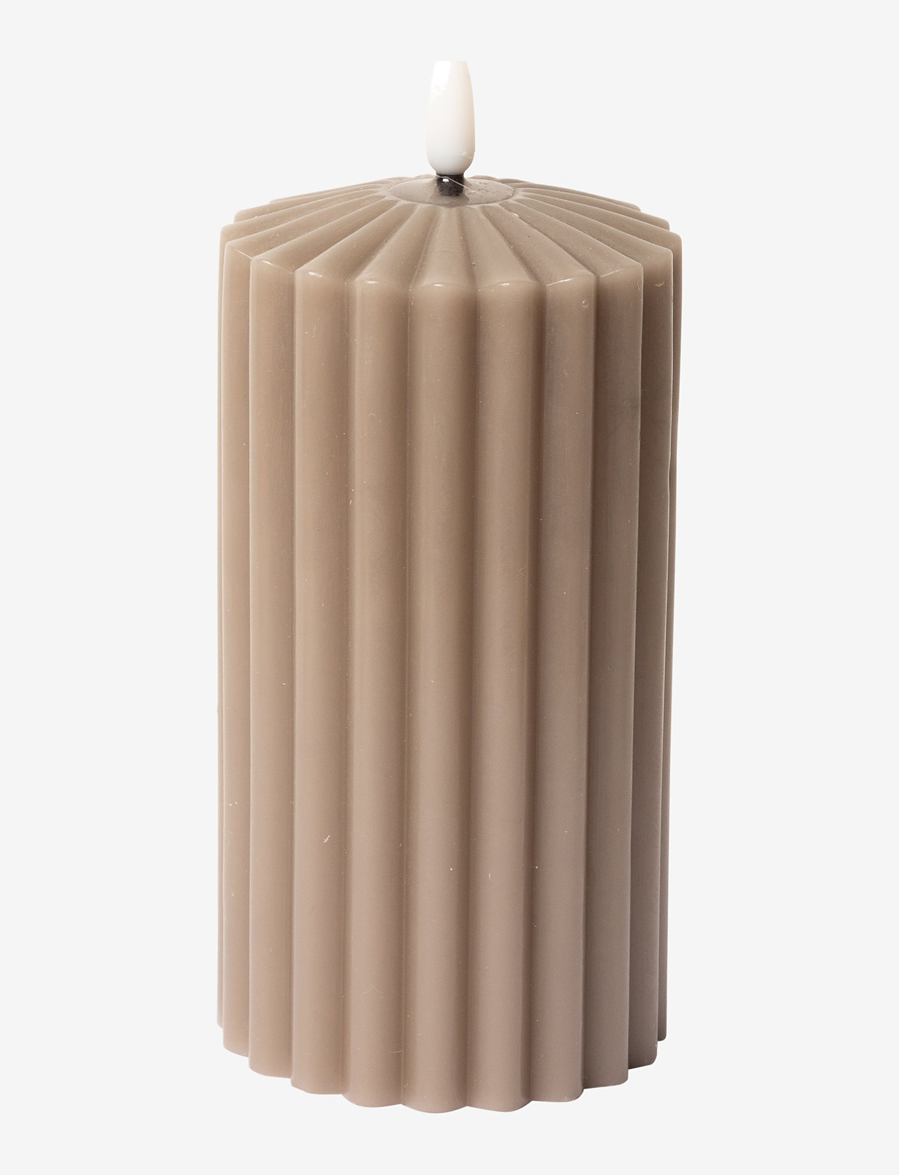 C'est Bon - Striped LED pillar candle - led lys - latte - 1