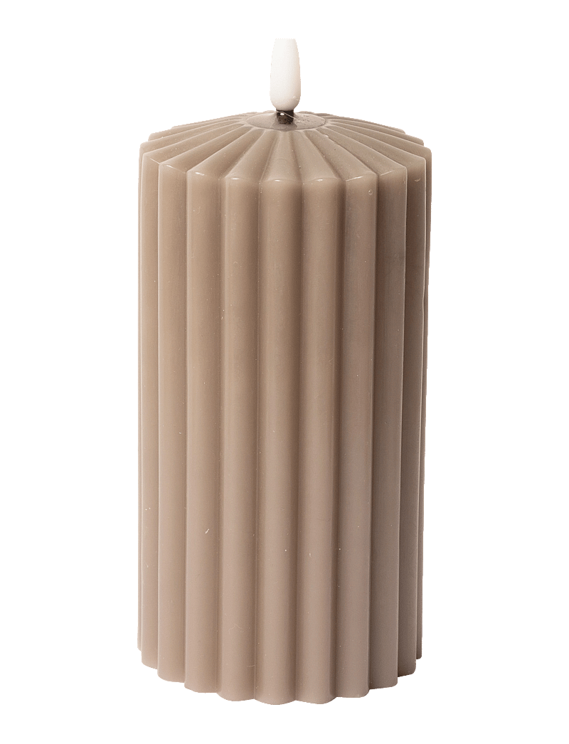 C'est Bon - Striped LED pillar candle - led kerzen - latte - 1