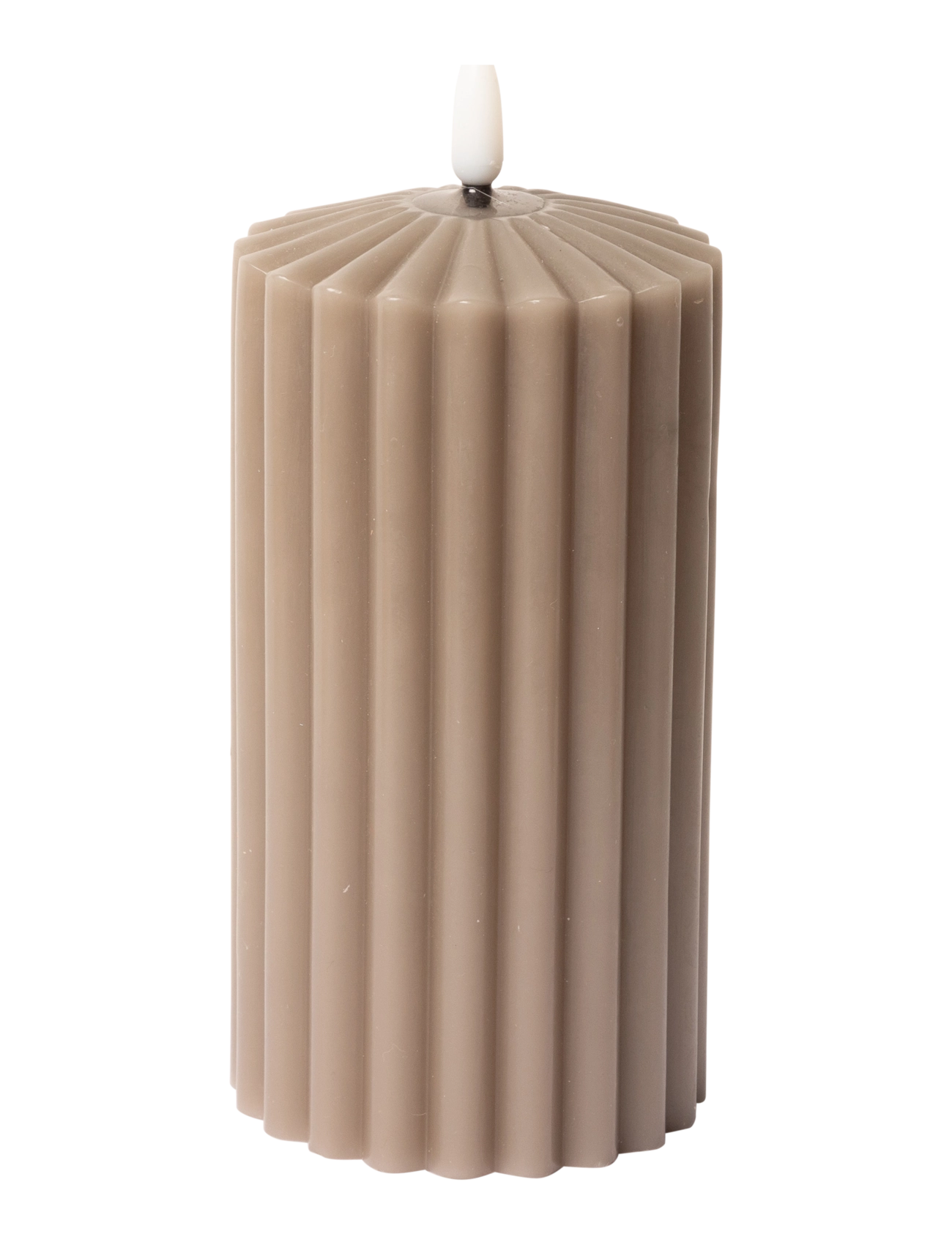 C'est Bon - Striped LED pillar candle - laveste priser - latte - 1