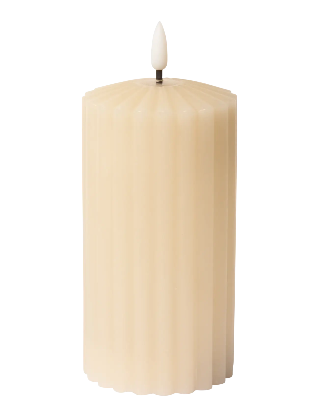 C'est Bon Striped Led Pillar Candle, LED-lys, Beige, Str: H15CM