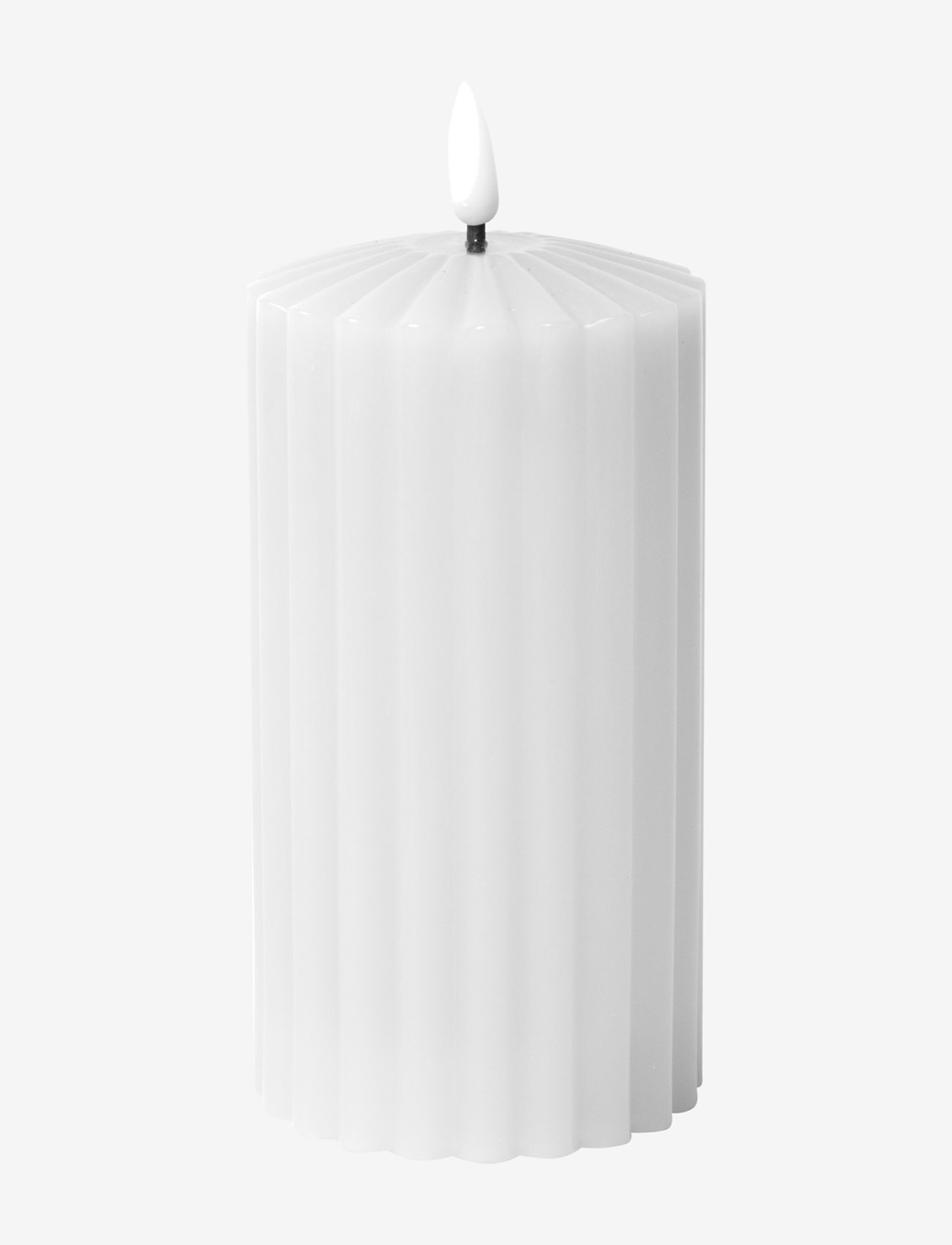 C'est Bon - Striped LED pillar candle - led küünlad - white - 0