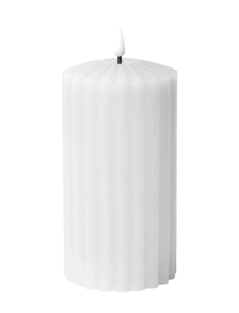 C'est Bon - Striped LED pillar candle - led küünlad - white - 0