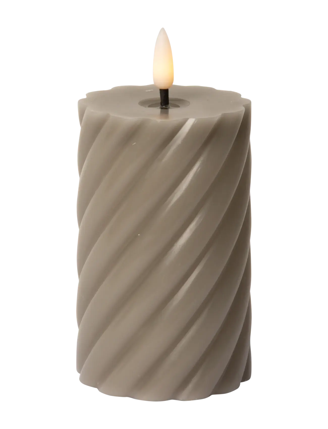 C'est Bon - Spiralled LED pillar candle - die niedrigsten preise - grey - 1