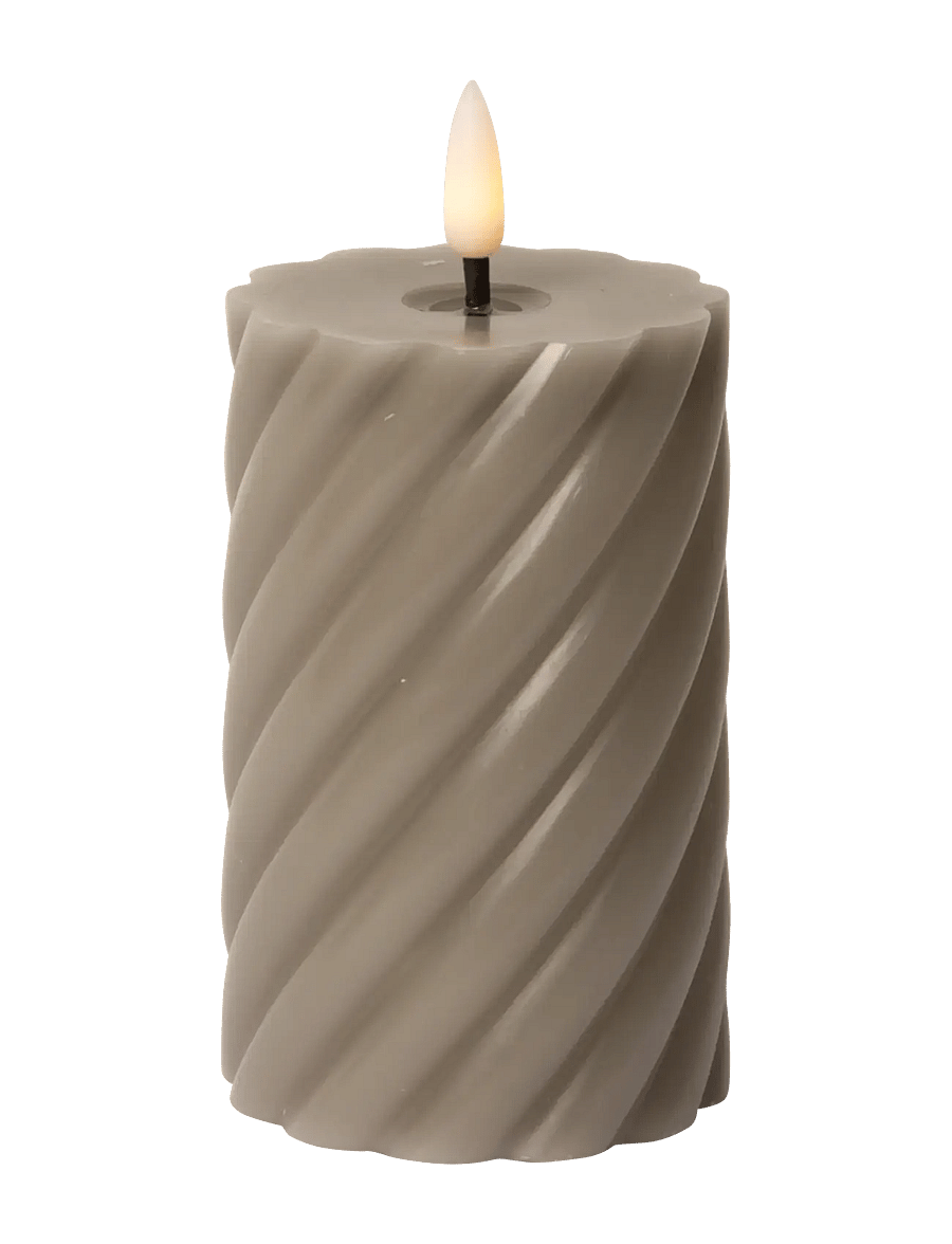 C'est Bon - Spiralled LED pillar candle - die niedrigsten preise - grey - 1