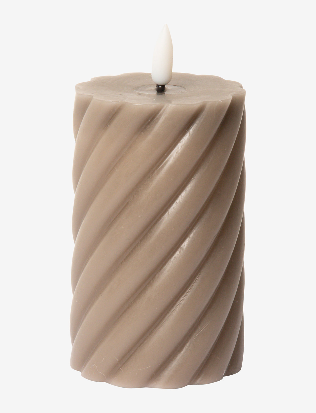 C'est Bon - Spiralled LED pillar candle - die niedrigsten preise - latte - 0