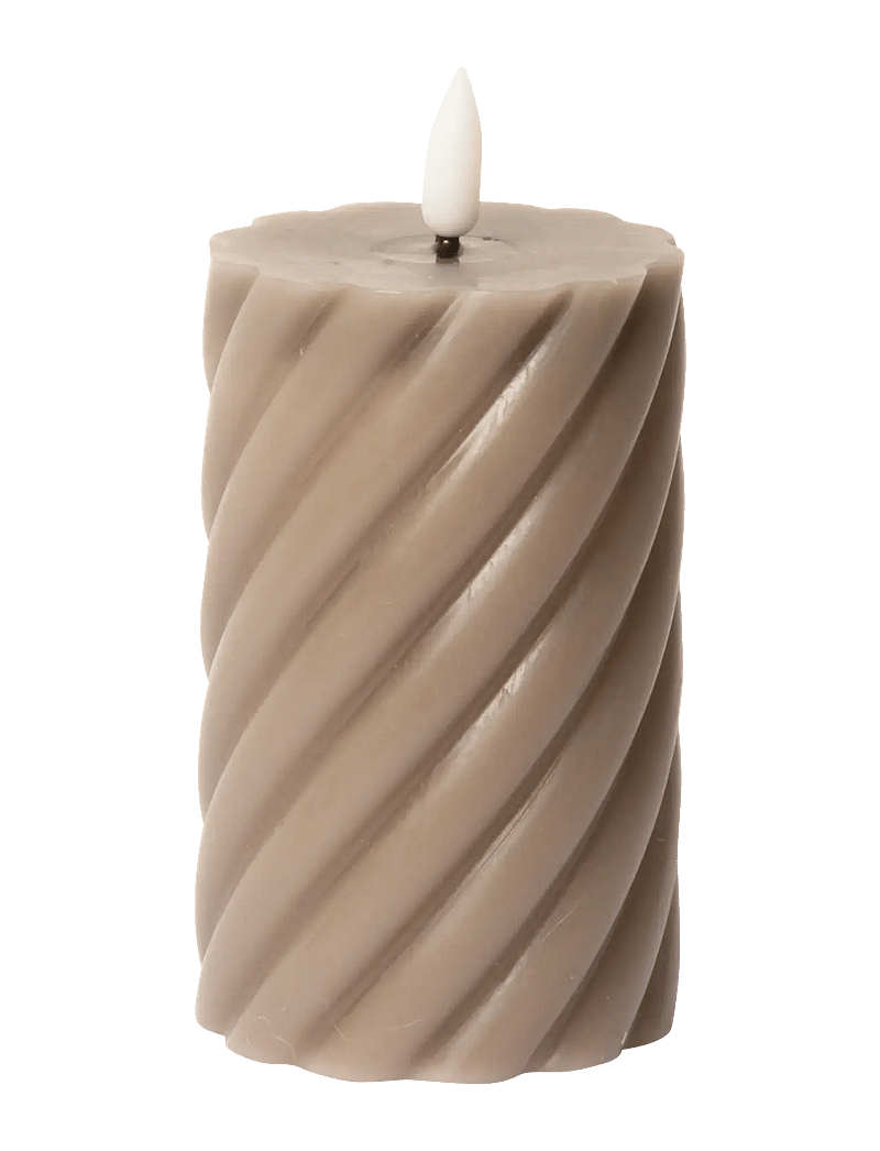 C'est Bon - Spiralled LED pillar candle - die niedrigsten preise - latte - 0