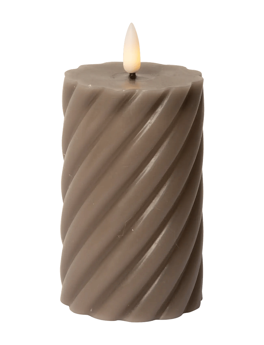 C'est Bon - Spiralled LED pillar candle - die niedrigsten preise - latte - 1