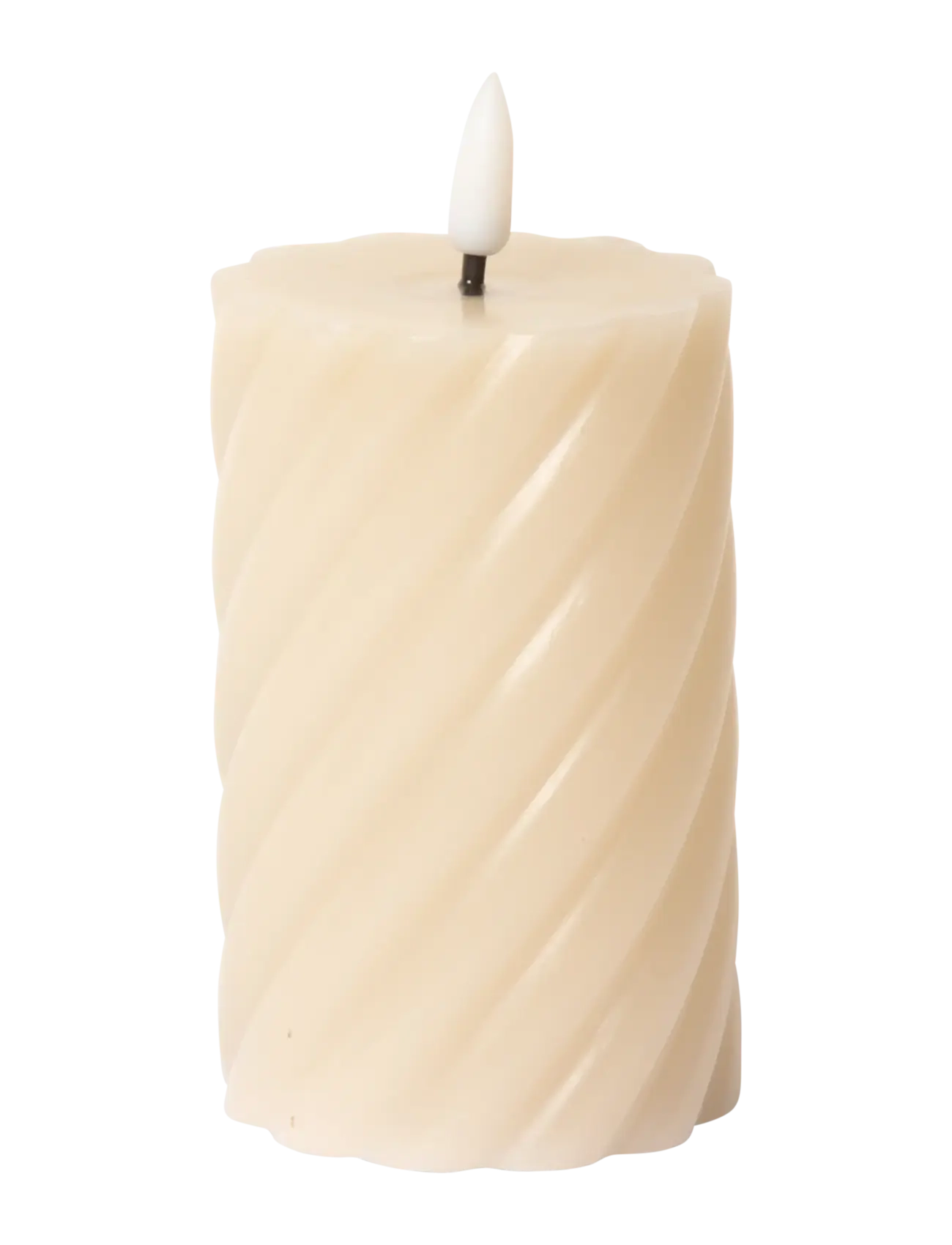 C'est Bon Spiralled Led Pillar Candle, LED-lys, Beige, Str: H11CM