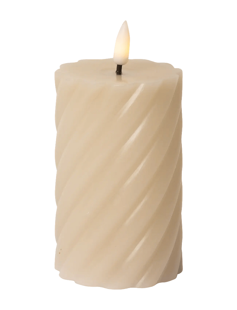 C'est Bon - Spiralled LED pillar candle - die niedrigsten preise - sand - 1