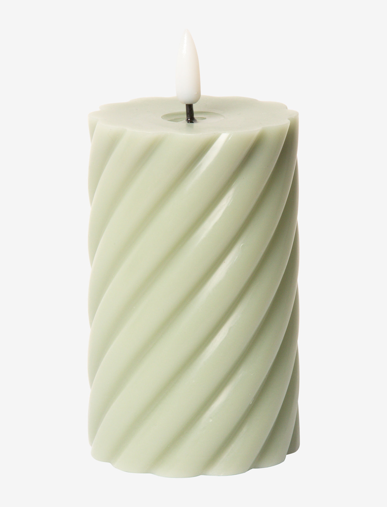 C'est Bon - Spiralled LED pillar candle - laveste priser - verte - 0