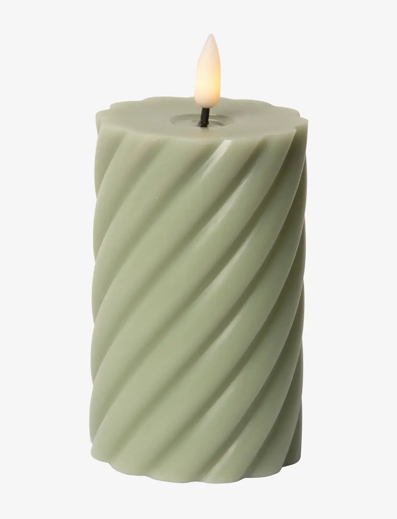 C'est Bon - Spiralled LED pillar candle - laveste priser - verte - 1
