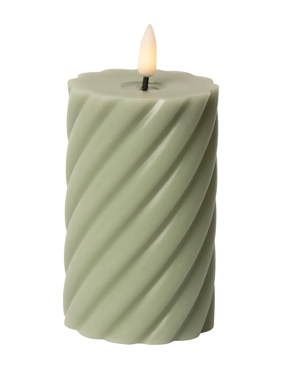 C'est Bon - Spiralled LED pillar candle - die niedrigsten preise - verte - 1