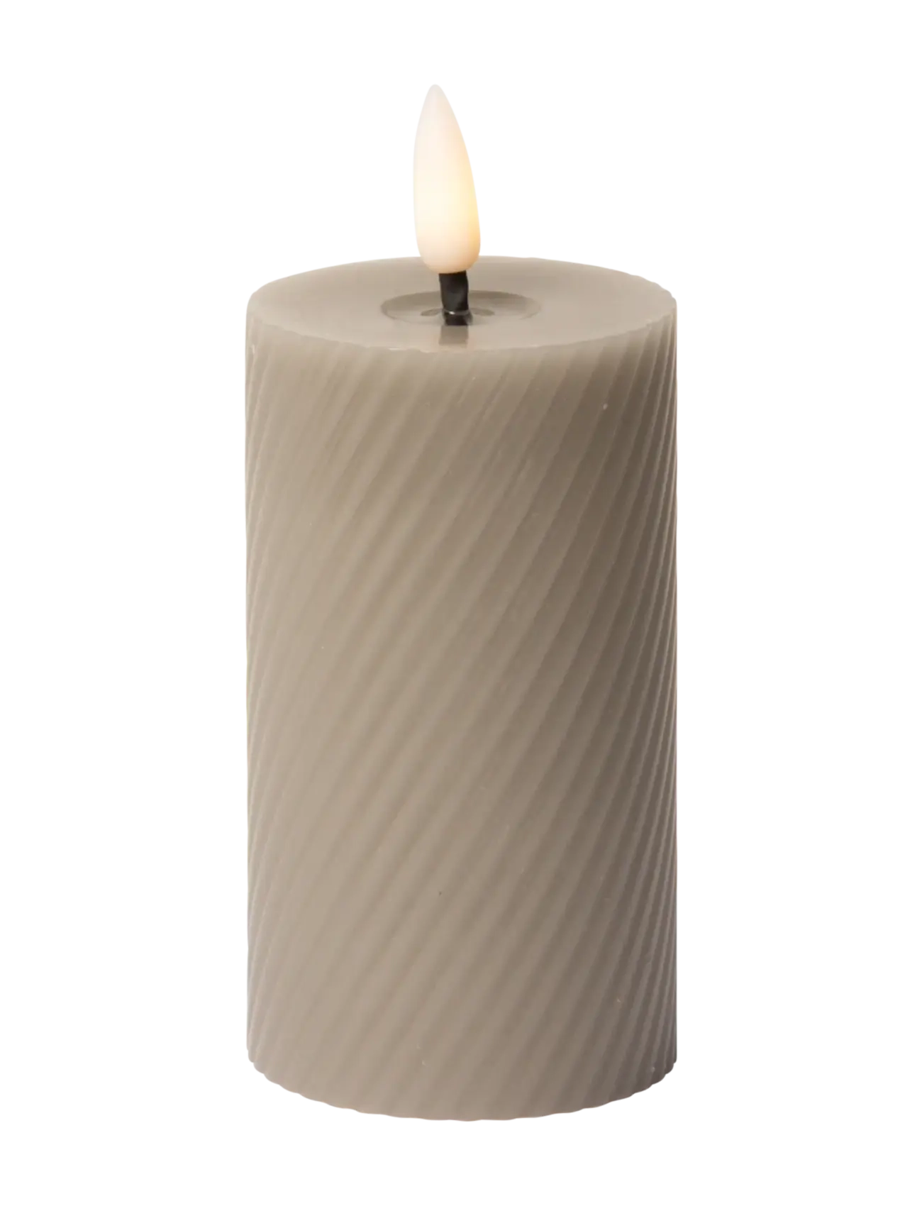 C'est Bon - Swirled LED pillar candle - laveste priser - grey - 1