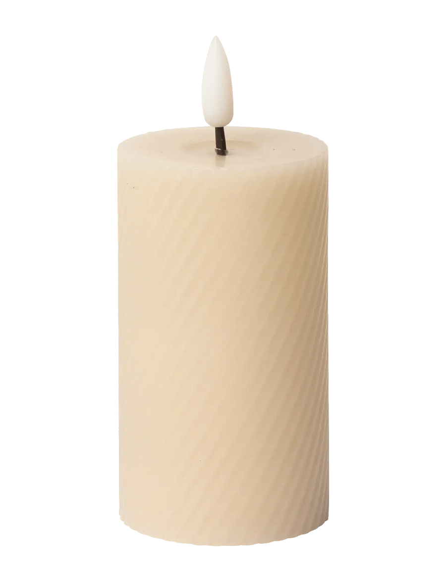 C'est Bon - Swirled LED pillar candle - led kerzen - sand - 0