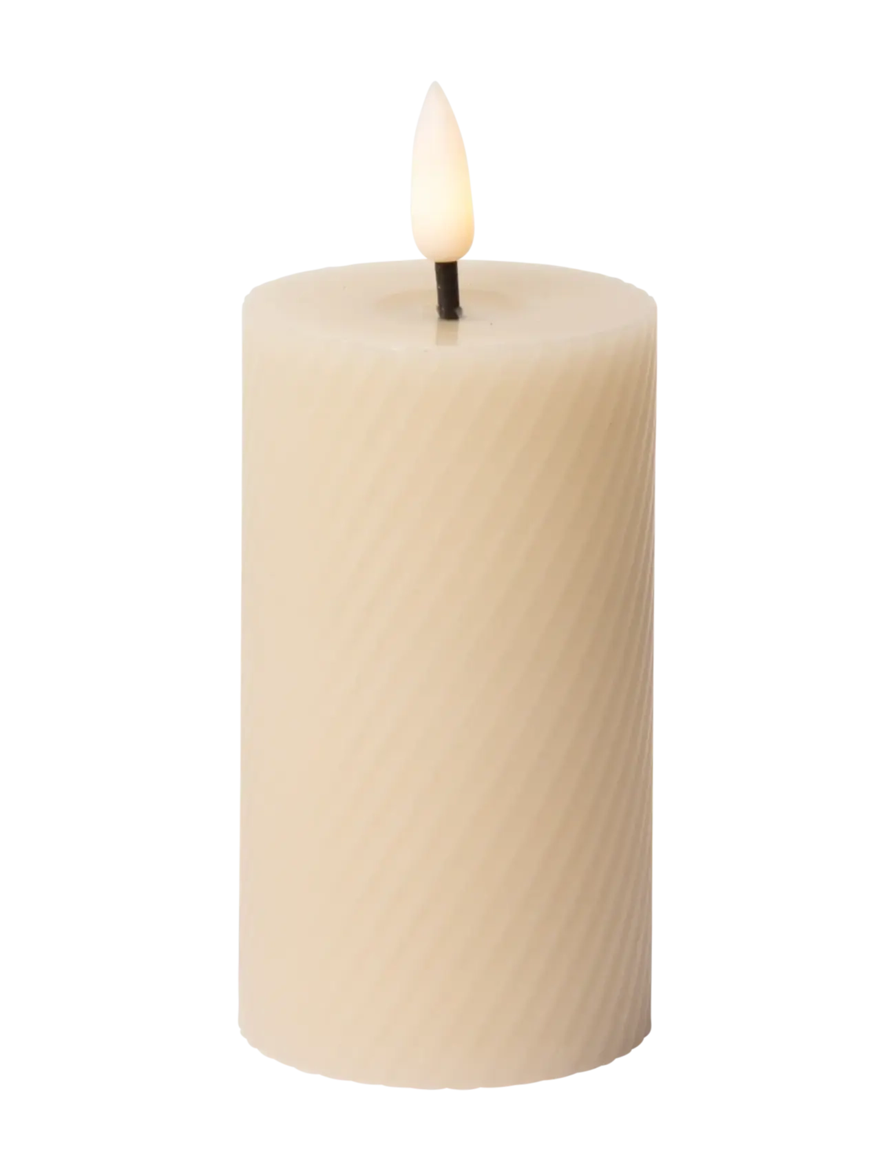 C'est Bon - Swirled LED pillar candle - laveste priser - sand - 1