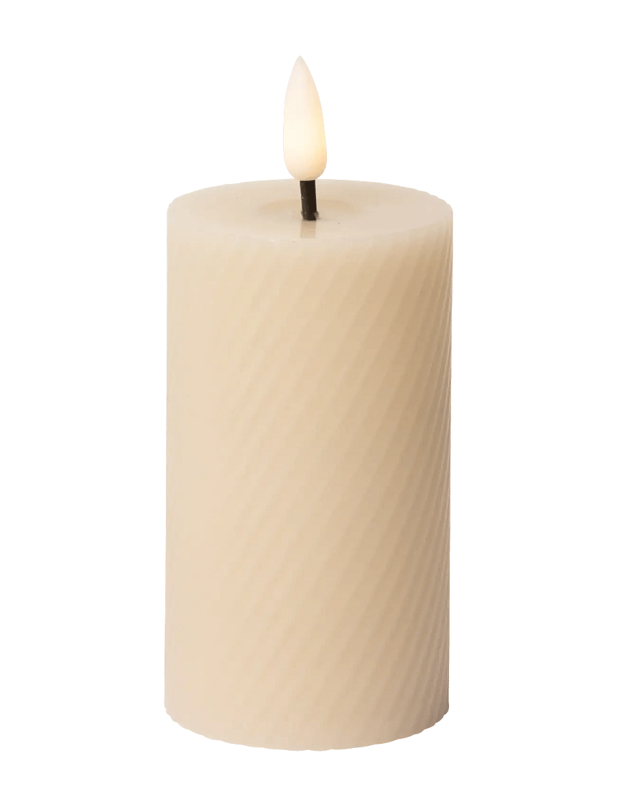 C'est Bon - Swirled LED pillar candle - led kerzen - sand - 1