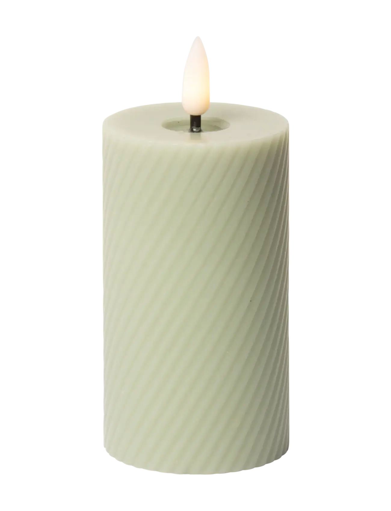 C'est Bon - Swirled LED pillar candle - laveste priser - verte - 1