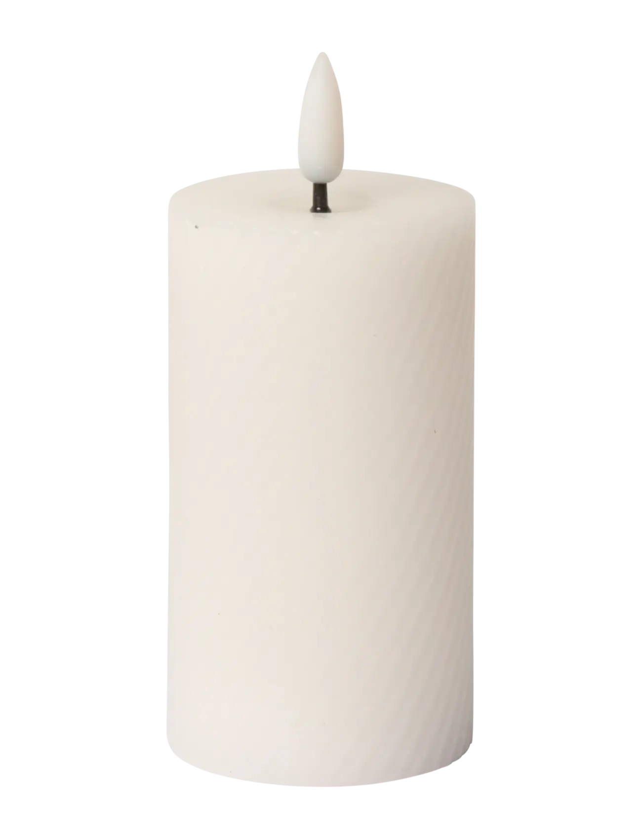 C'est Bon Swirled Led Pillar Candle, LED-lys, Hvid, Str: H10CM