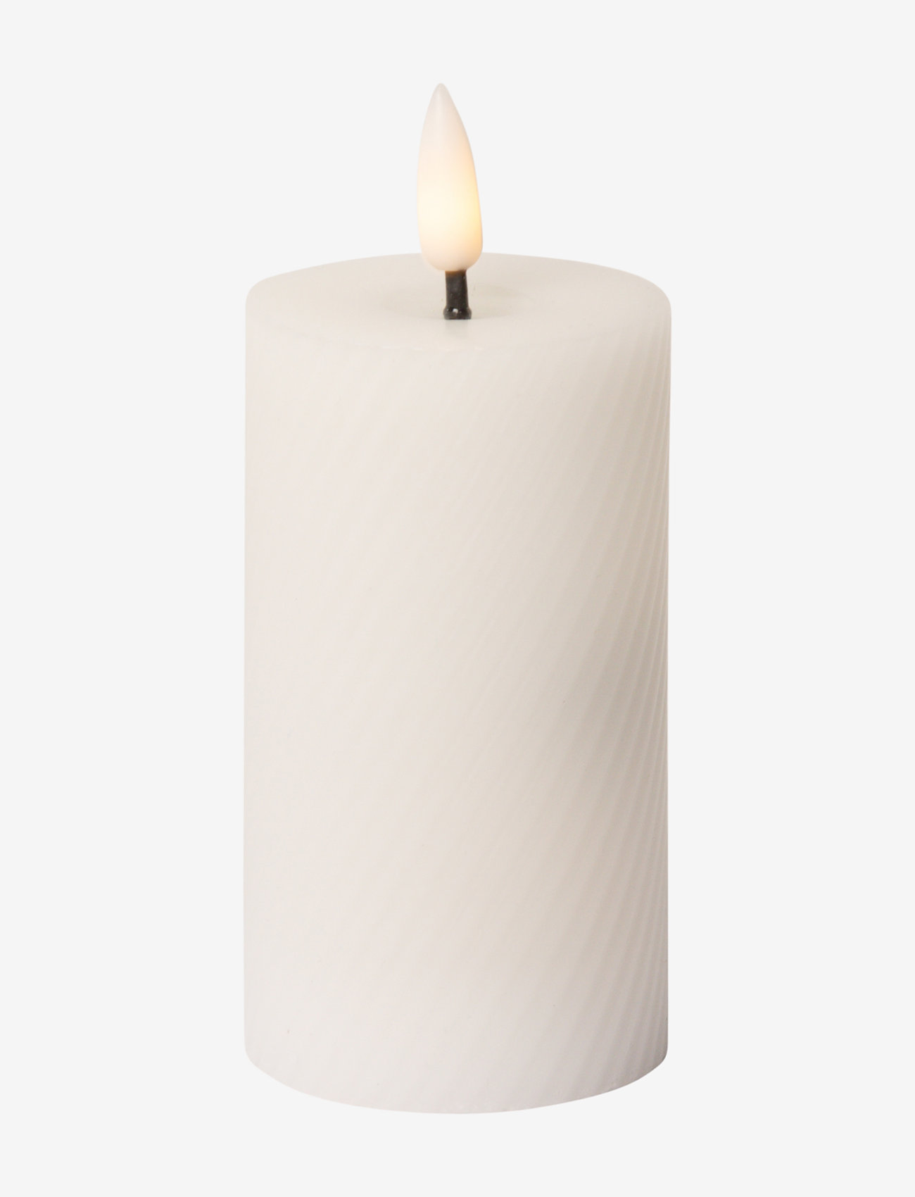 C'est Bon - Swirled LED pillar candle - shop by price - white - 1
