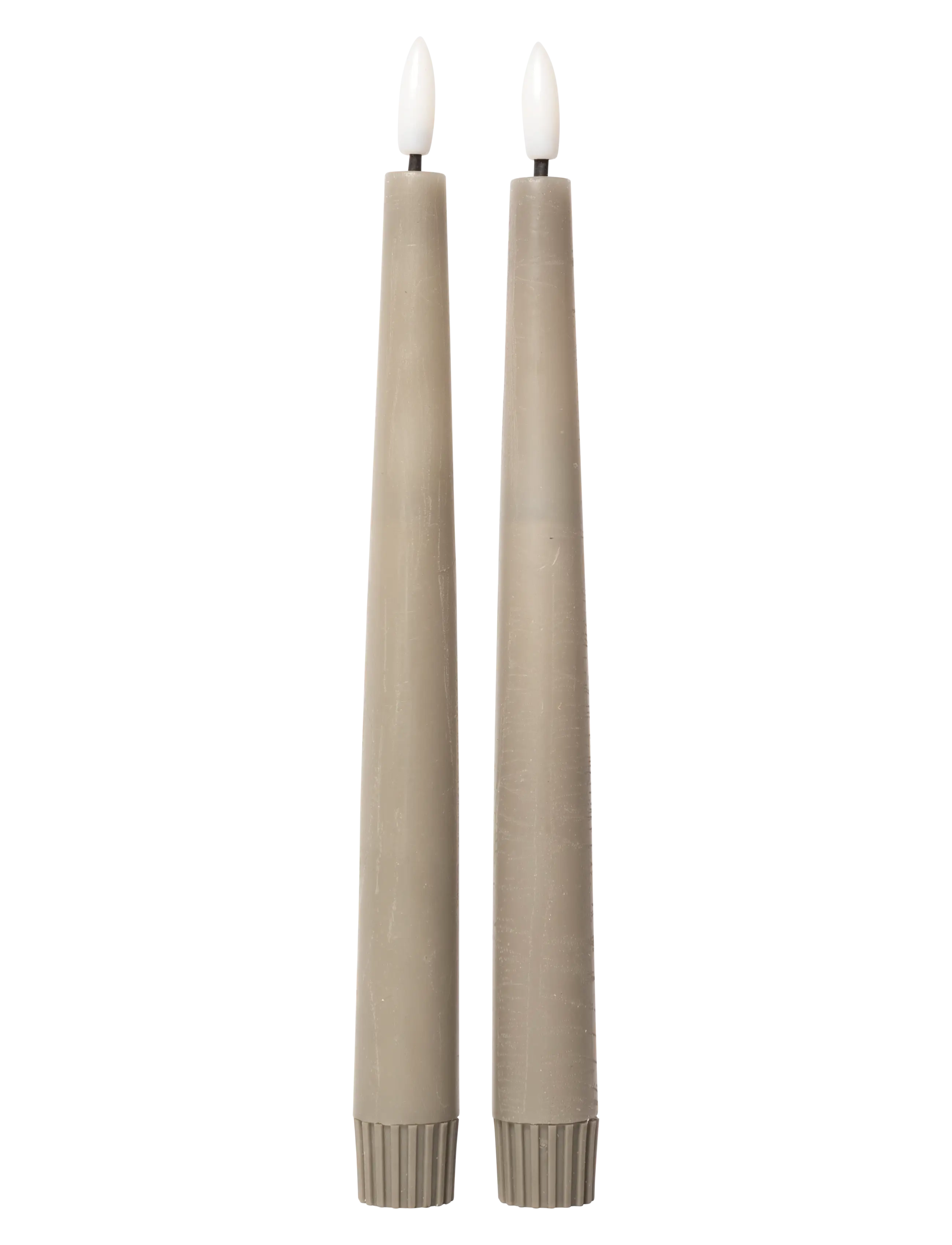 C'est Bon Rustic Finish Led Taper Candle 2-Pack, H22 cm, Candles, Grau - Homeware