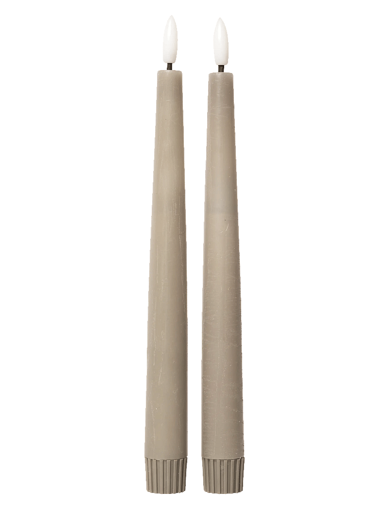 C'est Bon - Rustic finish LED taper candle 2-pack - led küünlad - grey - 0