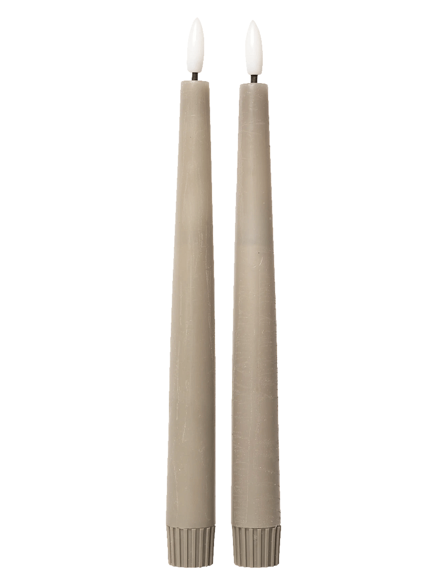 C'est Bon - Rustic finish LED taper candle 2-pack - madalaimad hinnad - grey - 0