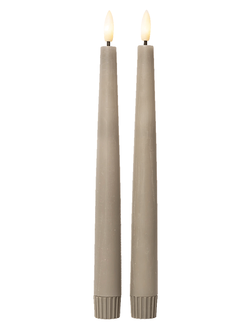 C'est Bon - Rustic finish LED taper candle 2-pack - led küünlad - grey - 1