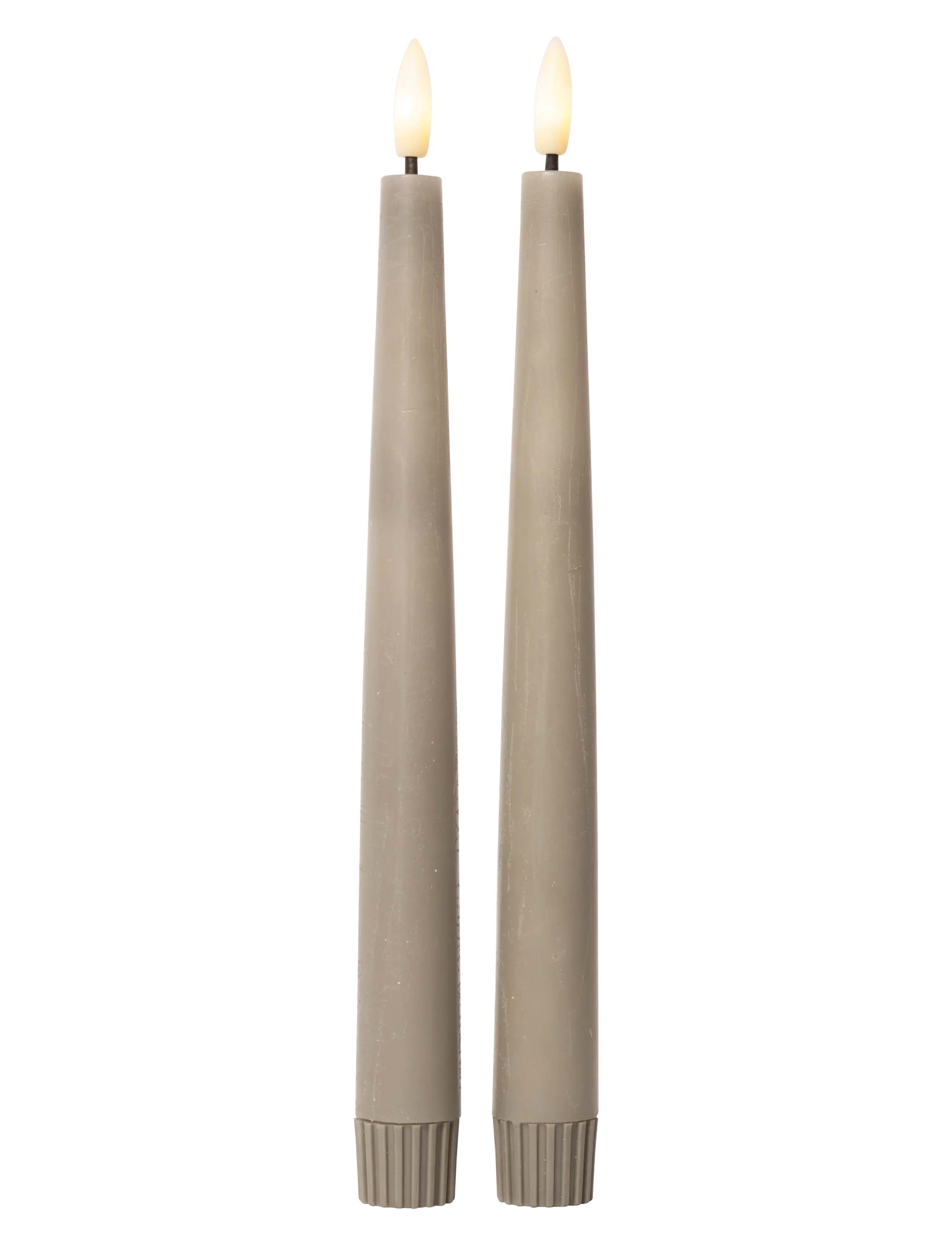 C'est Bon - Rustic finish LED taper candle 2-pack - led ljus - grey - 1