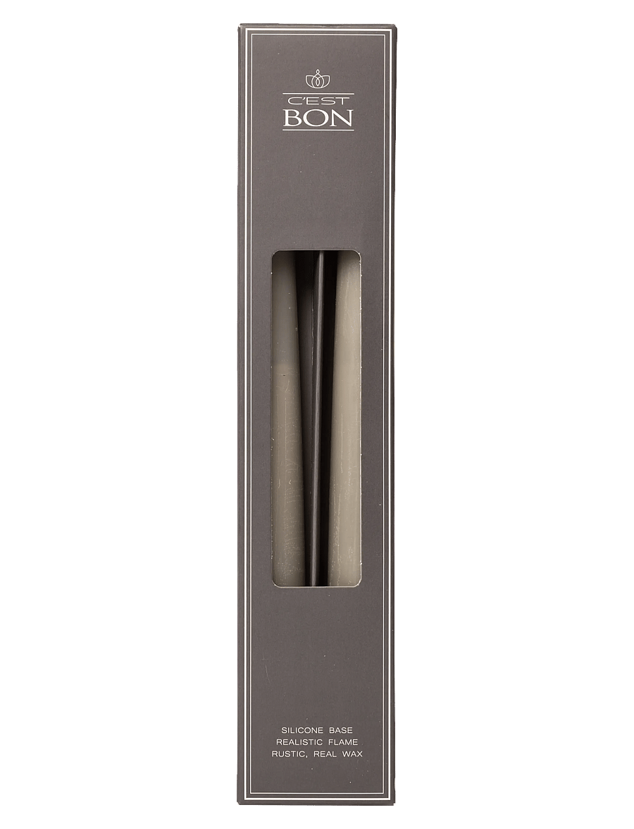 C'est Bon - Rustic finish LED taper candle 2-pack - madalaimad hinnad - grey - 2