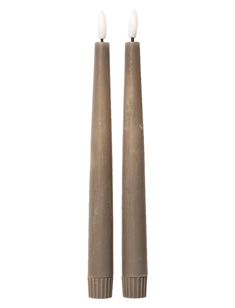 C'est Bon - Rustic finish LED taper candle 2-pack - led kerzen - latte - 0