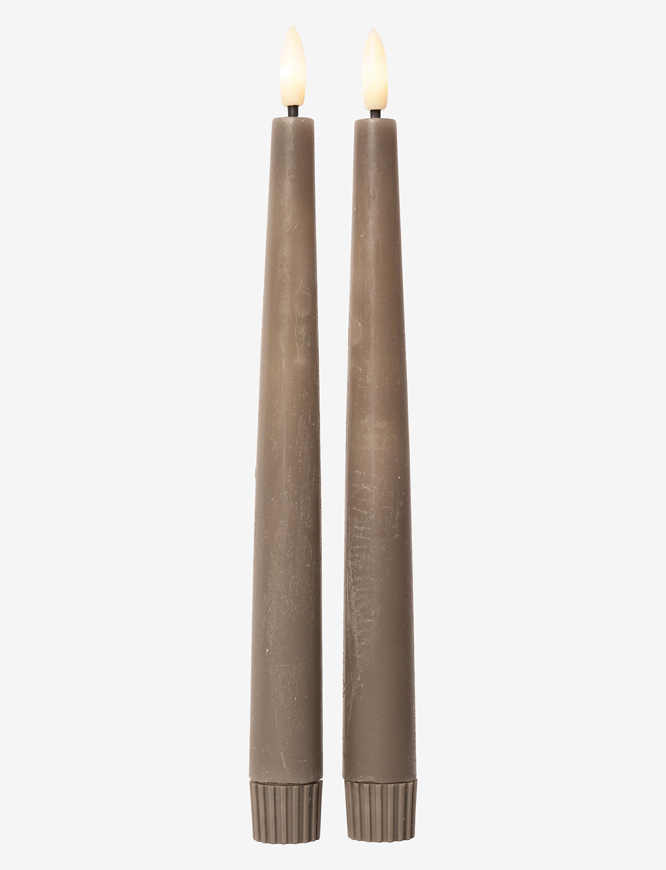 C'est Bon - Rustic finish LED taper candle 2-pack - die niedrigsten preise - latte - 1