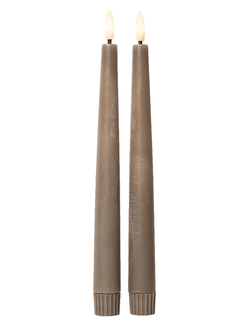 C'est Bon - Rustic finish LED taper candle 2-pack - led kerzen - latte - 1