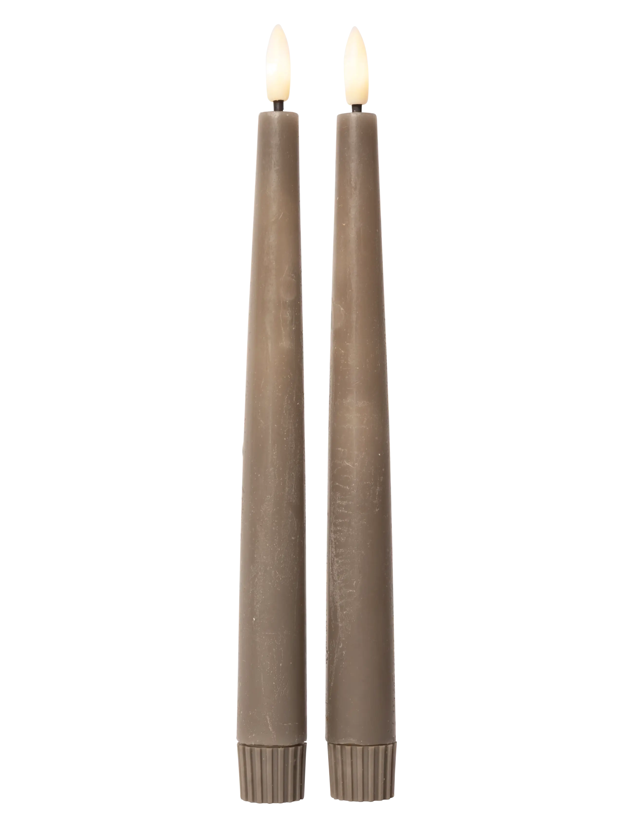 C'est Bon - Rustic finish LED taper candle 2-pack - laveste priser - latte - 1