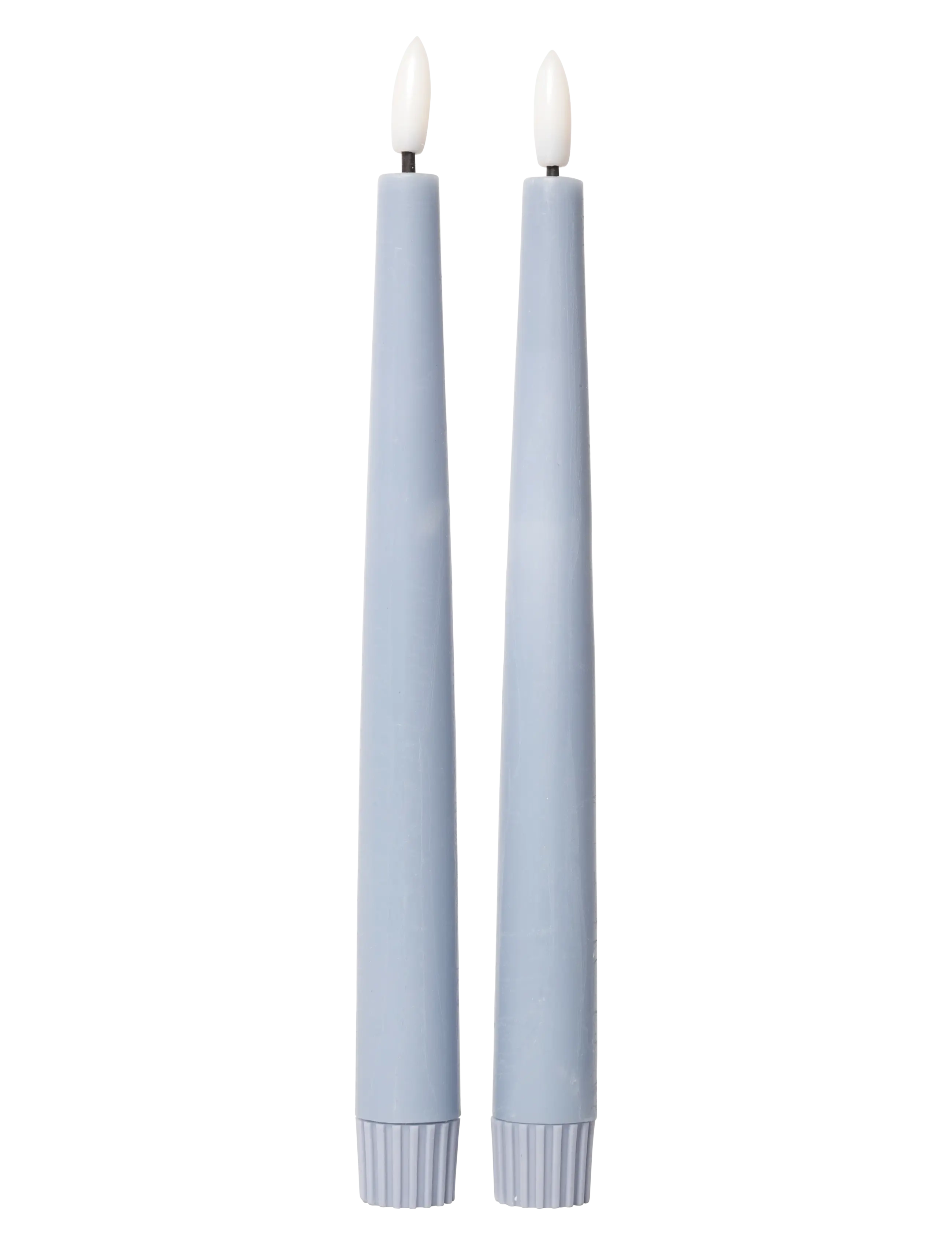 Rustic finish LED taper candle 2-pack - LIGHT BLUE
