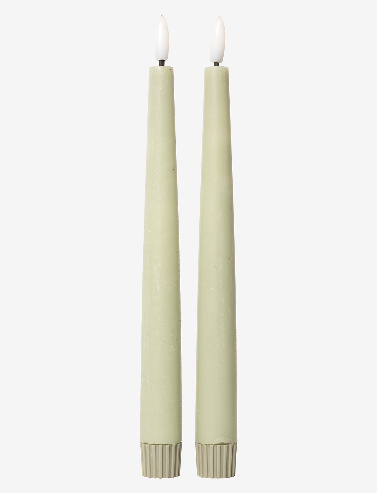 C'est Bon - Rustic finish LED taper candle 2-pack - die niedrigsten preise - verte - 0