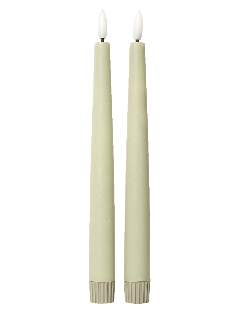 C'est Bon - Rustic finish LED taper candle 2-pack - die niedrigsten preise - verte - 0
