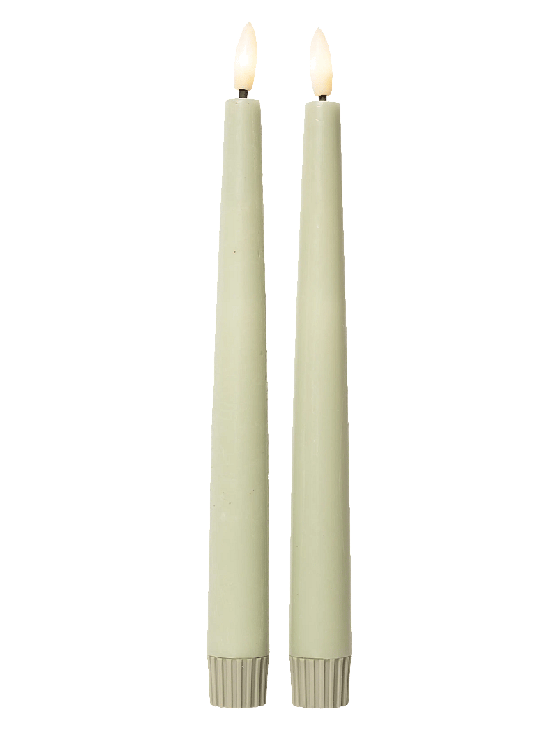 C'est Bon - Rustic finish LED taper candle 2-pack - die niedrigsten preise - verte - 1