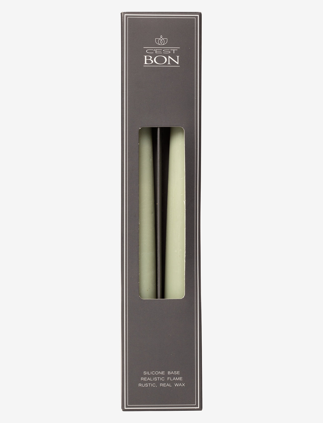 C'est Bon - Rustic finish LED taper candle 2-pack - die niedrigsten preise - verte - 2